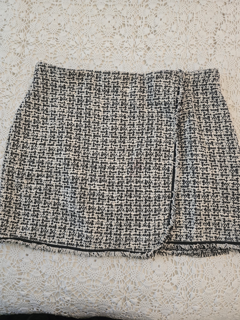 Max Studio Black and White Tweed Mini Skirt